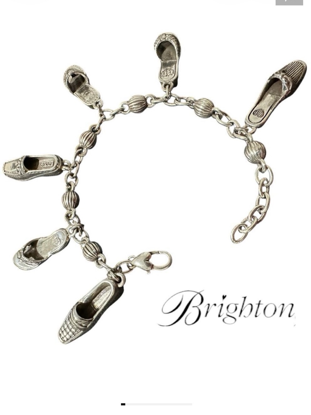 Brighton Sterling Silver Shoe Charm Bracelet – Collector’s Luxury Edition